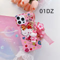 Hello Kitty Casing iPhone 16 Plus 16 15 Pro Max 15 Pro Phone Case iPhone 15 Plus 15 14 Pro Max 14 Pro Phone Cover Cartoon Hello Kitty 3D Dolls with Strap Lanyard. 