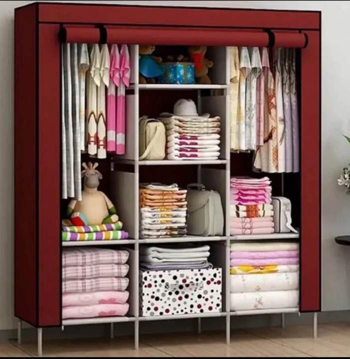 Folding%20Clothes%20Closet%20Wardrobe%20Daraz%20Storage%20Rack%20Organizer%20Cabinet%20Cupboard%20-%20Storage%20Rack%2088130%20Cloth%20Rack%20Multifunctional%20Heavy%20Duty%20Daraj%20Foldable%20Wardrobe%20-%20Image%203