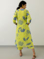 Fabdale White Floral Printed V-Neck Kurta Pant Co-ord Set | Wedding, Party & Festive Wear (RYEX009). 