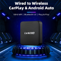 Car AI BOX 2-In-1 Wireless Android Auto Carplay Adapter Smart Car AI Box Car Wired CarPlay to Wireless CarPlay Black 1 PCS. 