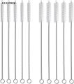 DISICHEN Bargain price 10pcs 6mm Drinking Straws Cleaning Brushes Stainless Steel Soft Hair Glass Tube Cleaner Reusable Straw Bottle Cleaning Tools. 