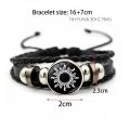 Unique Three-layer Couple Bracelet Sun Moon Luminous Bead Woven Bracelet Wrist Rope Adjustable Knitted Hand Chain Daily. 
