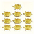 1/10/30/50/100pcs, Feng Shui Golden Money Turtle Figurines, Lucky Tortoise Collectible Ornaments, Metal Statue, Wealth & Fortune. 