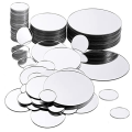 100 Pieces Mini Size Round Mirror Small Round Mirror Adhesive Mirror Round Craft Mirror Tiles for Crafts Easy to Use. 