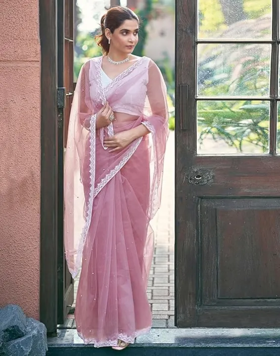 Saree%20For%20Women.%20Shimmering%20Net%20Blue%20Saree%20With%20Moti%20Work.%20Saree%20With%20Unstitched%20Blouse%20-%20Image%206