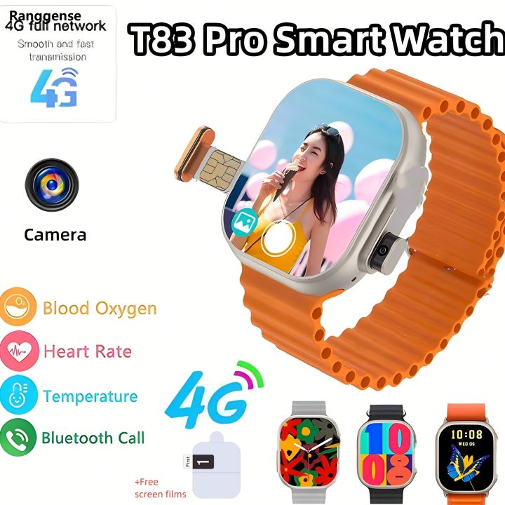 Ranggense Profesional T83 Pro 4G Smart Watch 2.03 HD Ultral 10 Smart Watch With Camera Men Women Smartwatch Waterproof Sport Fitness SmartWatch For Android Phone