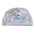 swimming pool girl boy long hair ears cartoon fabric PU waterproof kids swimming cap cute animal dolphin protection hat hat. 