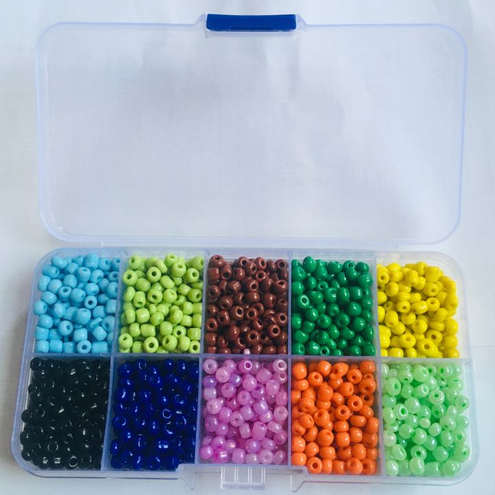Glass Seed Beads 10 Colors Box Set For Jewelry Making 3MM. Pote For DIY Arts & Crafts