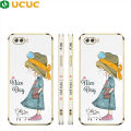 UCUC for Realme 2 Pro / U1 / OPPO F9 F9 Pro Back Cover + Free Lanyard Nice Girl Luxury 6D Plating Soft Silicone Phone Case. 
