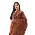Black With Maroon And Golden Colour Floral  Pasmina Shawl For Women. 