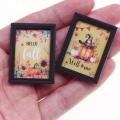 4PCS Dollhouse Oil Painting Miniature Photo Frame Simulation Mini Autumn Harvest Thanksgiving Model Wall Decoration Children Toy Moyao. 