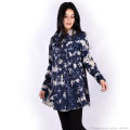 Creative Touch Fashion Navy blue mix Patterned Cotton Tie-Dye Outer For Women WJK4377. 