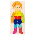 Cute Baby Colorful Wooden Human Body’s Parts (Boy) Shaped Puzzle, Numerical Number Early Learning & Education Cognition Toys Jigsaw Puzzle for Kids. 
