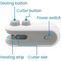 Rechargeable Mini Bag Sealer, 2-In-1 Heat Sealer with Cutter for Chip Bags, Portable Resealer Machine for Plastic Bags Replacement Accessories. 