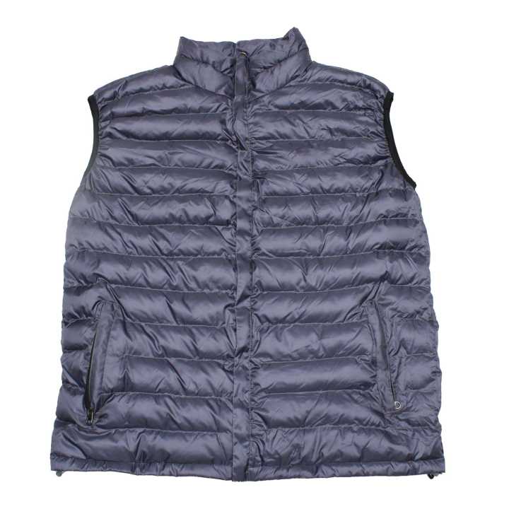 Light Dark Blue Silicon Puffer Half Jacket For Men