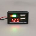JINMY 2X 12V Digital Voltmeter Voltage Battery Panel Meter for Car Motorcycle USB 5V 2A Output. 
