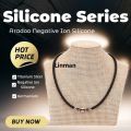 Silicone Titanium Steel Anion Pendant Necklace Hematite Magnetic Therapy Collar. 
