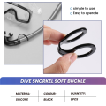 OUMERY 8 Pieces Scuba Diving Dive Snorkeling Silicone Snorkel Mask Strap Keeper Holder Clips Retainer Attachment Gear Spare Part Accessories Black. 