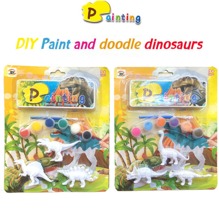 3Pcs%20Diy%20Painted%20Graffiti%20Dinosaur%20Children's%20Science%20and%20Educational%20Toy%20for%20Kids%20Drawing%20Toys%20Coloring%203D%20Jungle%20Animal%20Model%20-%20Image%206
