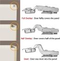 Auto Hinges/Auto Kabja Stainless steel for Cabinet/Cupboards hinges, Clip-on Soft Closing, hydraulic Auto hinges (Code:- Auto Hing 2D Hydraulic SS, 8% Degree, Finish- SS, Pack of 1 Pair of 2 PCS ). 