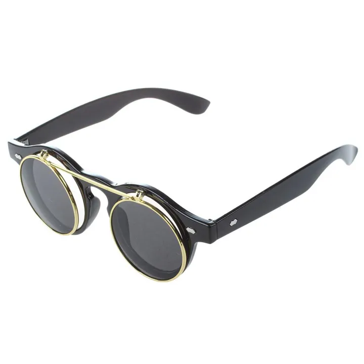 fasdaga%202X%20Cute%20Unisex%20Goth%20Goggles%20Glasses%20Retro%20Flip%20Up%20Round%20Sunglasses%20-%20Image%204