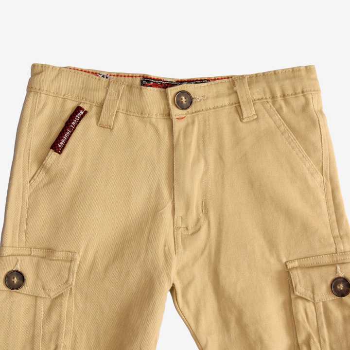 Brown%20Color%20Cotton%20Solid%20Casual%20Summer%20Half%20Pant%20With%20Elastic%20For%20Boys%20-%20Image%203