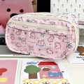 Cartoon Pink Capybara Pencil Storage Bag Kawaii Pencil Box Large Capacity Pencil Case School Stationery Case Makeup Bag LUKE. 