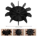 Replacement 0.5" Inner Bore 10 Impeller Air Compressor Motor Fan Blade Black. 