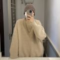 Design Sense Japanese Style Round Neck Loose Sweater Men's Autumn and Winter Lazy Style Ins Casual Sweater Korean Style Knitted Sweater. 