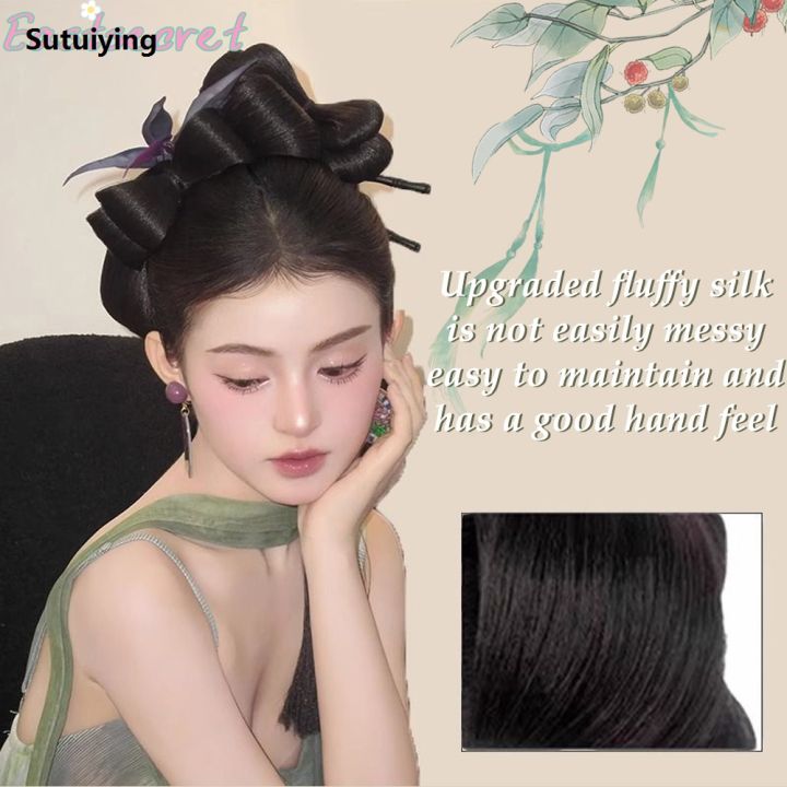 Sutuiying%20Synthetic%20Wig%20Hair%20Bag%20Fluffy%20Cute%20Coil%20Hair%20Artifact%20Double%20layered%20Profesional%20bow%20hair%20bun%20Ancient%20Style%20High%20Temperature%20Silk%20Accessorie%20-%20Image%205