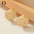 Moxly Obega Chic Shell Shape Clip Earring For Woman Shimmering Gold Color Sector Earrings Fashion Unique Holiday Beach Jewelry. 