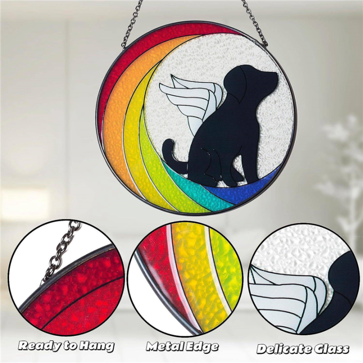 Moon%20Dog%20Painted%20Stained%20Glass%20Panels%20Suncatchers,%20Acrylic%20Window%20Wall%20Hanging%20Ornament%20for%20Bedroom%20Living%20Room%20Balcony%20Easy%20to%20Use%20-%20Image%205