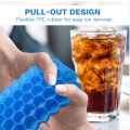 Silicone Mold Ice Tray with Lid Cover Ice cube maker Easy Honeycomb Design. 