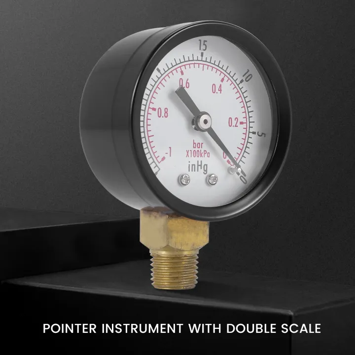 ZOROOM%20Pressure%20Gauge%20-%200%20-%20-30inHg%200%20-%20-1%20bar%20Mini%20Dial%20Air%20Pressure%20Gauge%20Barometer%20meters%20Vacuum%20gauge%20dual%20scale%20dial%20Black%20-%20Image%203