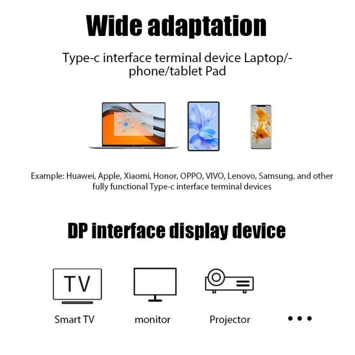 Usb%20C%20To%20Displayport%20Cable%208K%20Type%20C%20To%20DP%201.4%20Cable%208K%2060Hz%204K%20144Hz%20Thunderbolt%203/4%20Adapter%20for%20Macbook%20Pro%20Samsung%20Huawei%20-%20Image%206