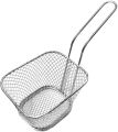 Sulekha's Portable Stainless Steel Deep Fry Basket with Handle Square Plating Wire Mesh Oil Strainer with Resting Feet for French Fries Chips Basket Kitchen Fryer Pan Frying Serving - 1PC | Multi.. 