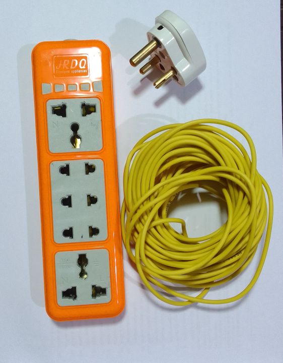 5m Heavy High Power Multiplug Extension Cord 16A 6000W For Heater, Tv, Fridge,etc