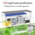 Durable 3 In 1 Fish Tank Built-in Wall Mounted Waterfall Filter Box Silent With Water Pump Circulating Water Purifier for Home. 