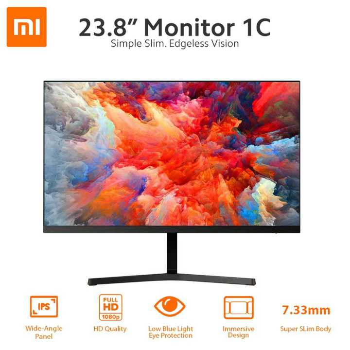 Mi Monitor 23.8 Inch Desktop Monitor 1C (ISP, 1920x1080, 16:9, 60Hz, 6ms, 250cd/m2, HDMI + VGA, 178º, 3 Sides Rimless)