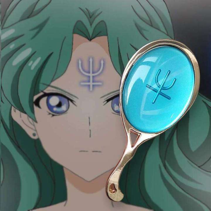 Anime Moon Neptune Cosmetic Cosplay Mini Metal Handheld Makeup Children Gift Vanity Small Mirror Pocket