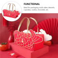 2X Red Paper Cake Packaging Box Cartoon Cow Biscuit Box Bakery Baking Box Like Box with Chocolate Handle. 