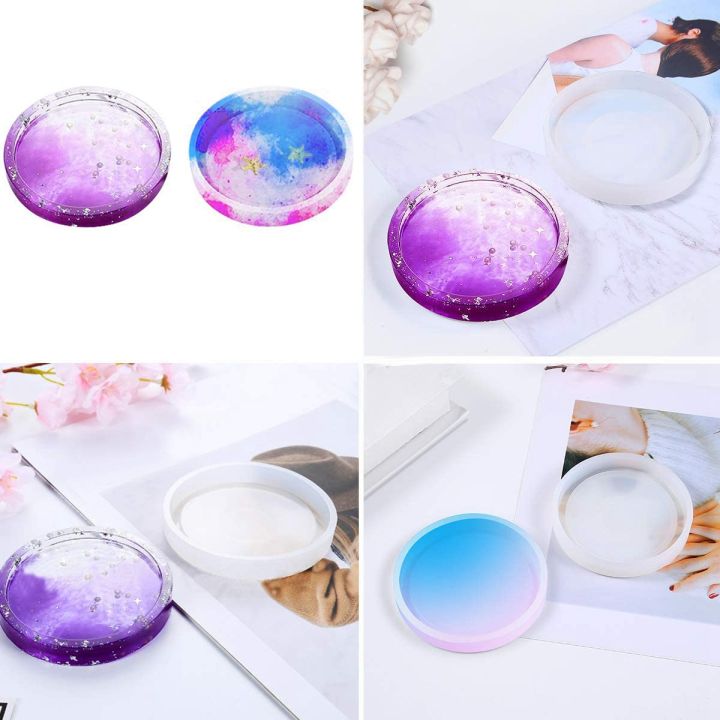 OUMERY%204%20Pack%20Round%20Silicone%20Coaster%20Molds,Clear%20Epoxy%20Molds%20for%20Casting%20with%20Resin,Concrete,Cement%20and%20Polymer%20Clay%20-%20Image%204