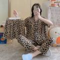 3 Piece Pajama Set Girls' short sleeve shirt long trouser Home wear Short Sets Night Shirt Pajama Women's Sleepwear. 