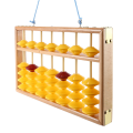 JINMY 2X 7 Column Non-Slip Hanging Wooden Abacus Chinese Soroban Educational Tool Mathmetic Calculator for Student Teacher. 