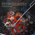 (GGBR) Stainless Steel Charcoal Ash Rake BBQ Ash Tool Rake Poker for Charcoal Smoker Wood Burning Stove Silver. 