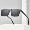 Polarized Rectangle Square Black Sunglasses For Men. 