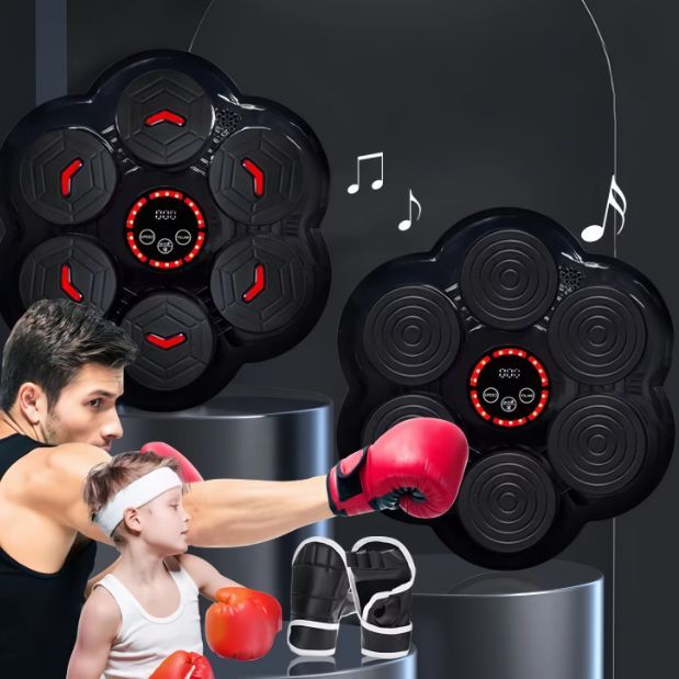 Wall Mounted Music Boxing Machine Electronic Punching Pad LED Lighted Training