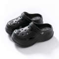 New height increasing thick soled perforated shoes summer women home slippers for wearing outside anti slip and anti collision Baotou beach sandals. 