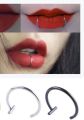 3 In 1 Fake Piercing Stud Set Ear Lip Nose Rings Fake Diaphragm Clip Lip Hoops. 