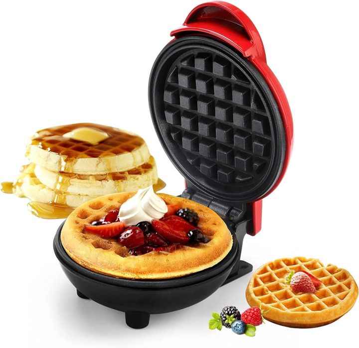 Mini Waffles Maker Machine For Home, Red - 350 Watts